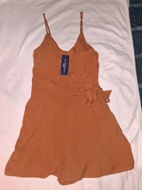 Romper in Rust Orange with Side Tie